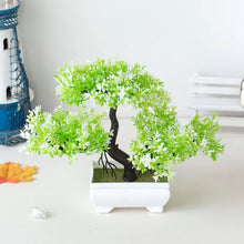 Load image into Gallery viewer, Modern Potted Artificial Greenery – Small Simulated Desktop Tree for Room Styling – Elegant Faux Plant Ornament for Shelves and Coffee Tables