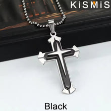 Load image into Gallery viewer, Classic Stainless Steel Cross Pendant Necklace – Minimalist Religious Charm for Men & Women – High-Quality Christian Devotion Jewelry Gift