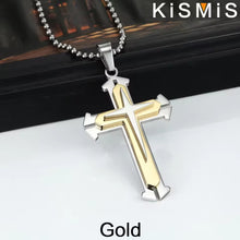 Load image into Gallery viewer, Classic Stainless Steel Cross Pendant Necklace – Minimalist Religious Charm for Men & Women – High-Quality Christian Devotion Jewelry Gift