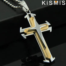 Load image into Gallery viewer, Classic Stainless Steel Cross Pendant Necklace – Minimalist Religious Charm for Men & Women – High-Quality Christian Devotion Jewelry Gift