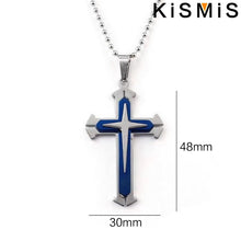 Load image into Gallery viewer, Classic Stainless Steel Cross Pendant Necklace – Minimalist Religious Charm for Men & Women – High-Quality Christian Devotion Jewelry Gift