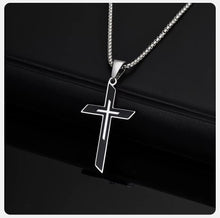 Load image into Gallery viewer, Minimalist Stainless Steel Cross Pendant Necklace for Men and Teens – Classic Religious Charm with Durable Box Chain – Timeless Spiritual Jewelry Gift