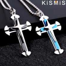Load image into Gallery viewer, Classic Stainless Steel Cross Pendant Necklace – Minimalist Religious Charm for Men &amp; Women – High-Quality Christian Devotion Jewelry Gift
