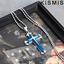 Load image into Gallery viewer, Classic Stainless Steel Cross Pendant Necklace – Minimalist Religious Charm for Men &amp; Women – High-Quality Christian Devotion Jewelry Gift
