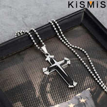 Load image into Gallery viewer, Classic Stainless Steel Cross Pendant Necklace – Minimalist Religious Charm for Men &amp; Women – High-Quality Christian Devotion Jewelry Gift
