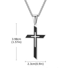 Load image into Gallery viewer, Minimalist Stainless Steel Cross Pendant Necklace for Men and Teens – Classic Religious Charm with Durable Box Chain – Timeless Spiritual Jewelry Gift
