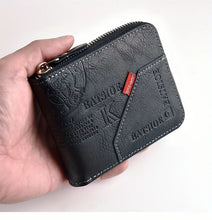 Load image into Gallery viewer, Men's Wallet Made of PU Wax Oil Skin Purse for Men Coin Purse Short Male Card Holder Wallets Zipper Around Money Coin Purse
