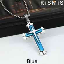 Load image into Gallery viewer, Classic Stainless Steel Cross Pendant Necklace – Minimalist Religious Charm for Men &amp; Women – High-Quality Christian Devotion Jewelry Gift
